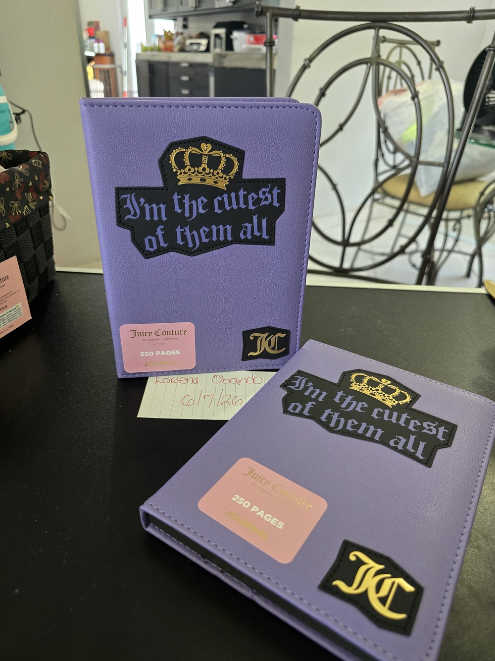 Juicy Couture Lavender Hardcover Journal with Gold & Black Accents
